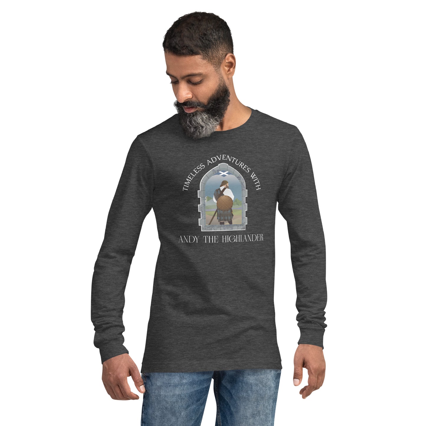 Timeless Adventures with Andy the Highlander - Unisex Long Sleeve Tee
