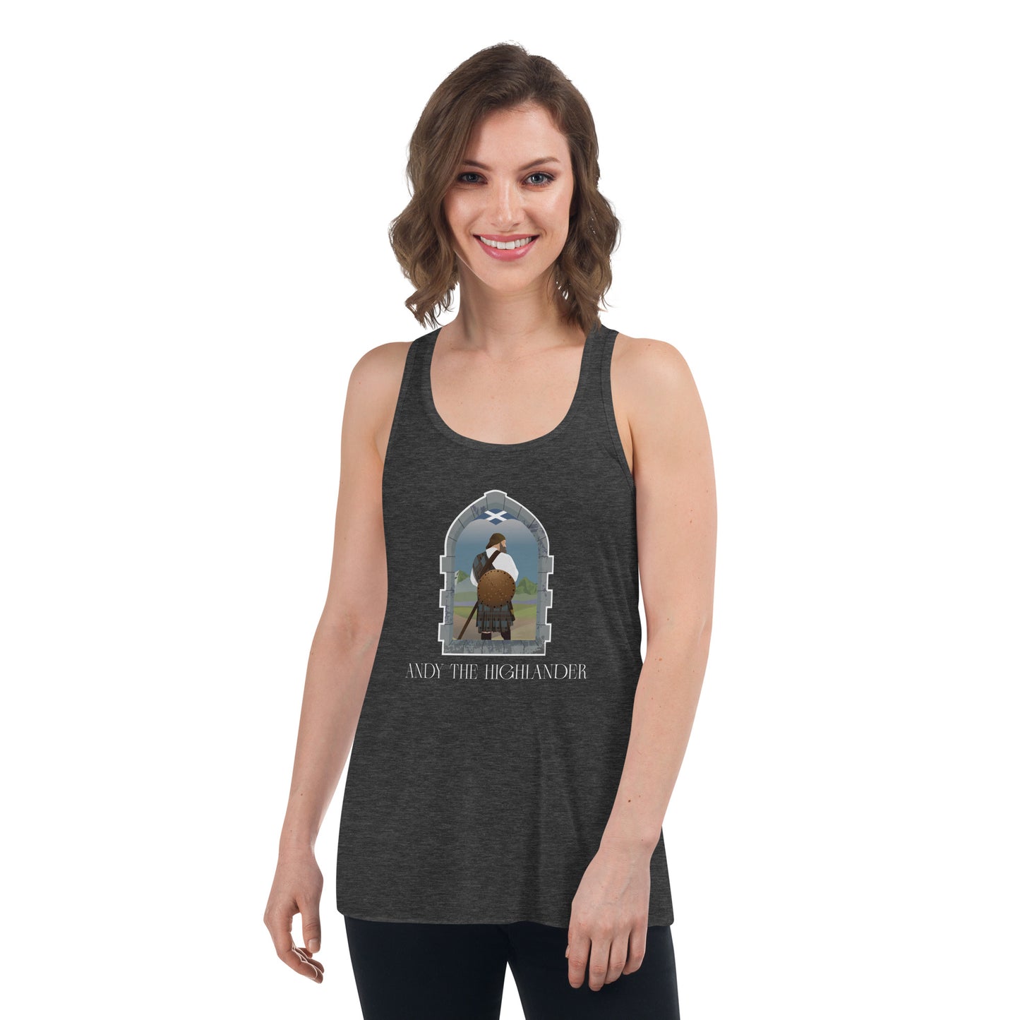 Andy the Highlander Women's Flowy Racerback Tank