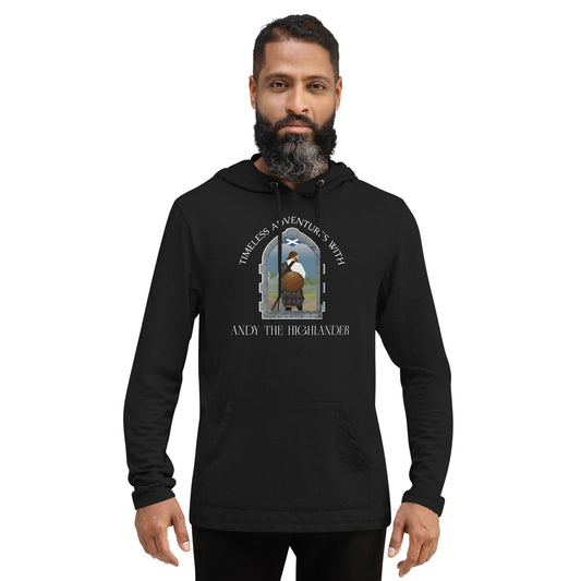 Timeless Adventures with Andy the Highlander - Unisex Lightweight Hoodie