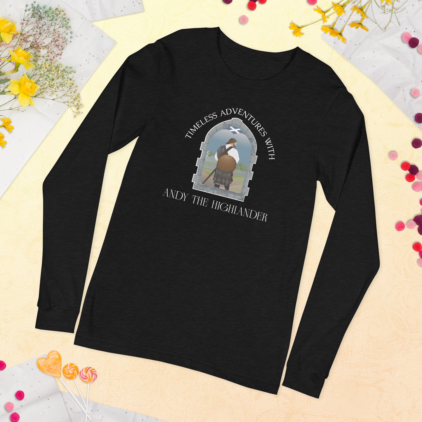 Timeless Adventures with Andy the Highlander -  Unisex Long Sleeve Tee