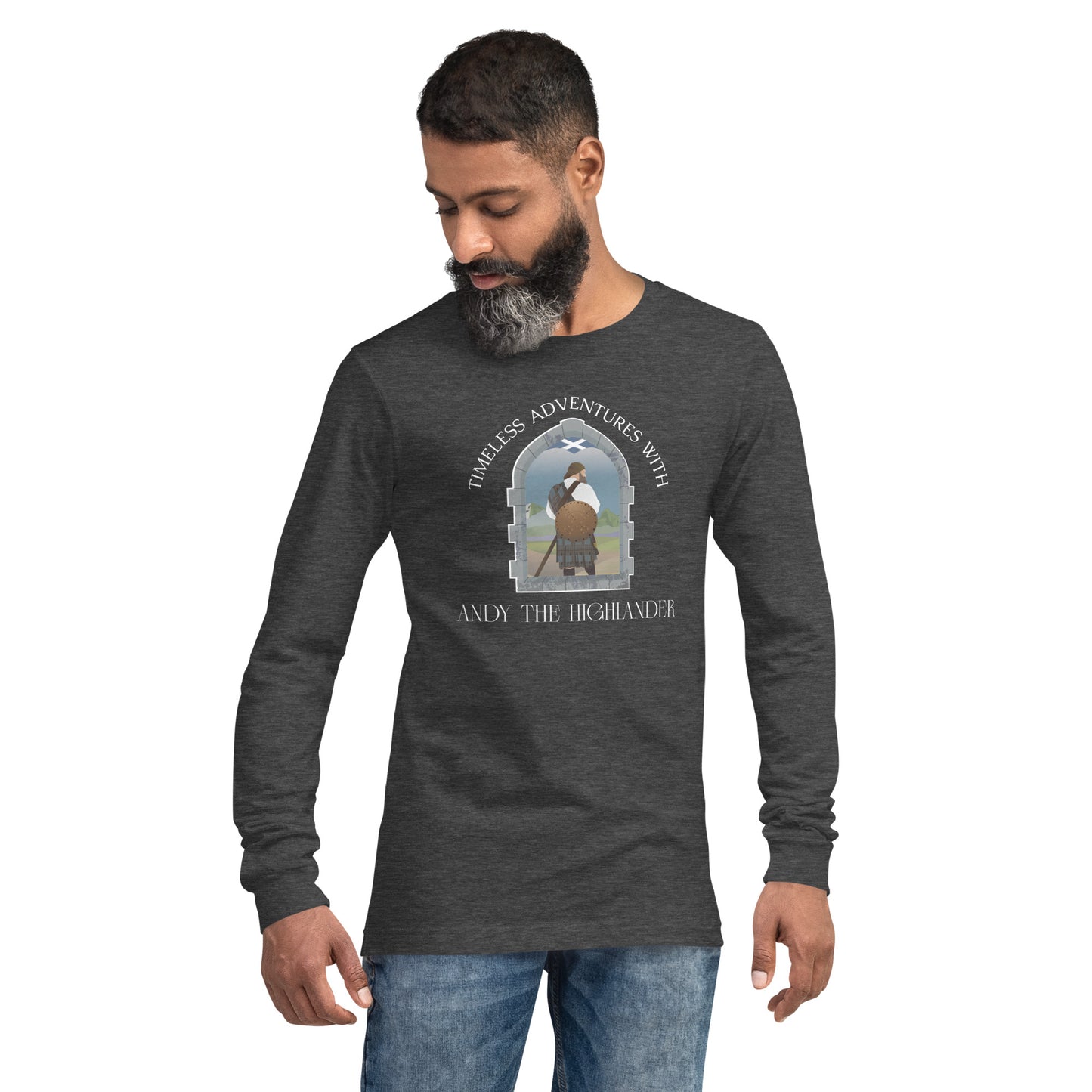 Timeless Adventures with Andy the Highlander -  Unisex Long Sleeve Tee